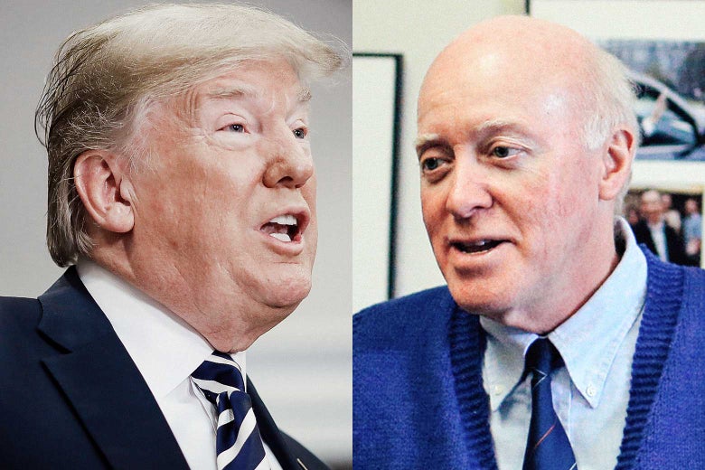 U.S. President Donald Trump and New Hampshire Secretary of State Bill Gardner.